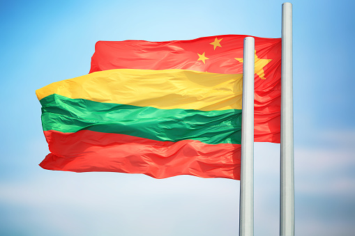 Lithuanian and Chinese flags