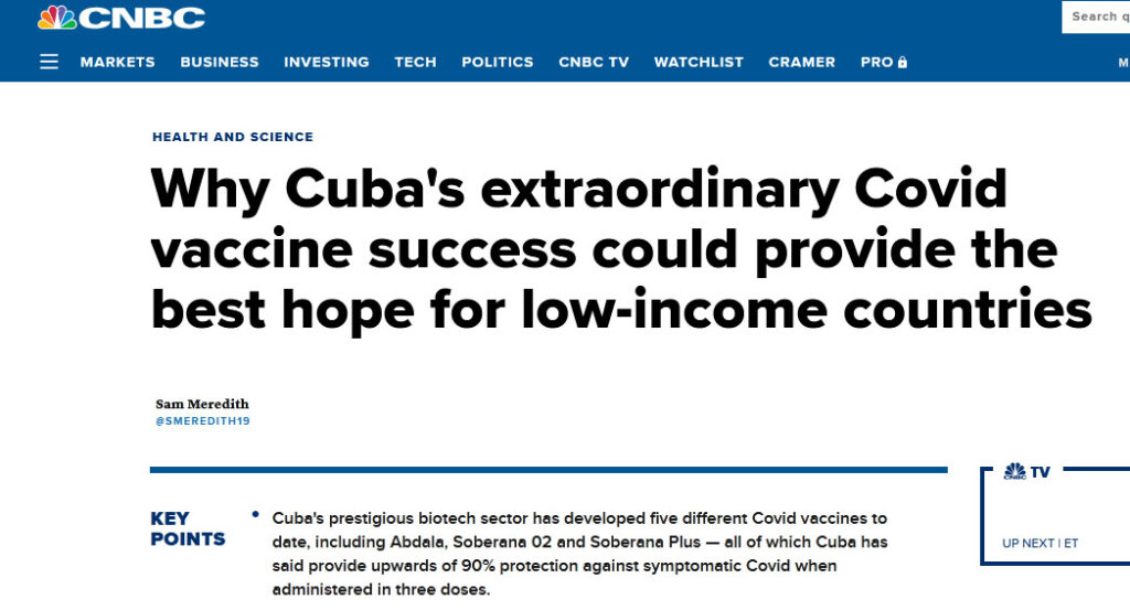 US media highlights success of Cuba's Covid-19 vaccines