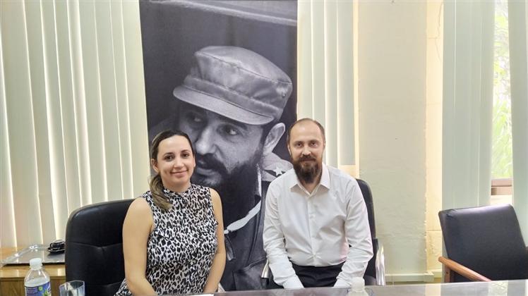 Fondo, Fidel CAstro, Leonid Savin, visita, Prensa Latina