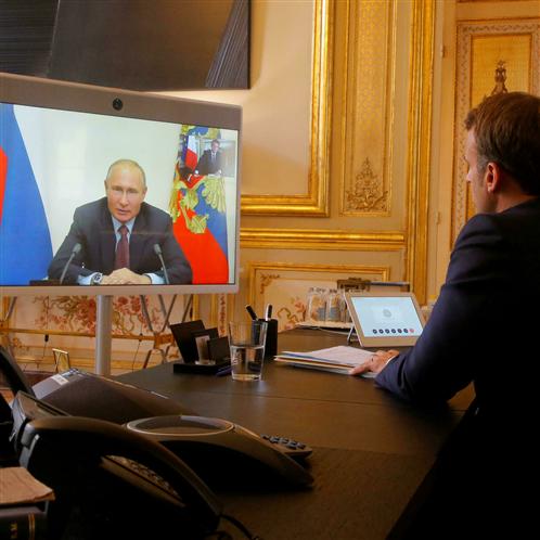 Putin, Macron, conversaci'on, Ucrania, UE, sanciones, Rusia