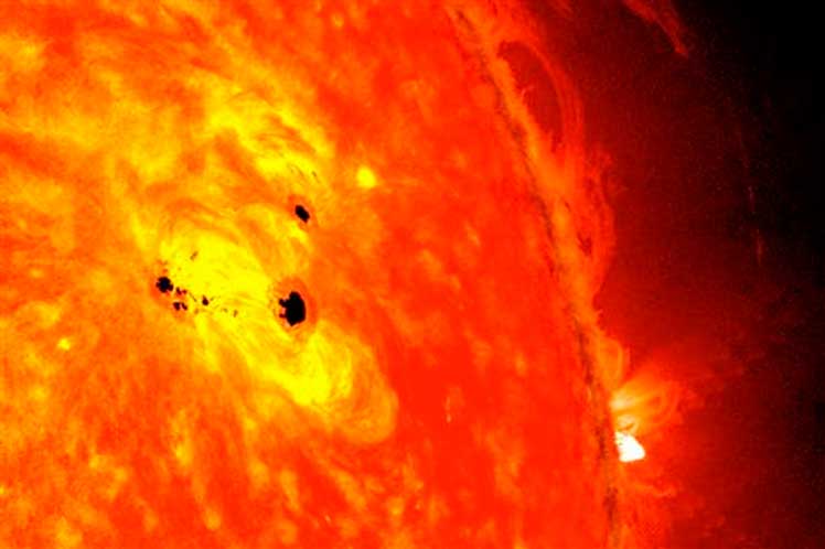 A sunspot nearly three times the size of Earth discovered on the Sun