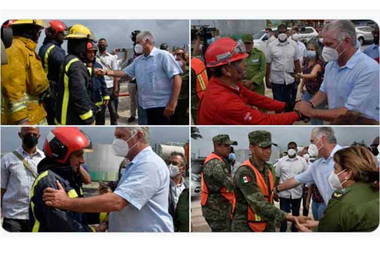 Díaz-Canel-incendio-Matanzas-heroísmo