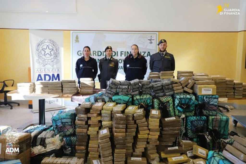 Italian anti-drug forces seize more than two tons of cocaine